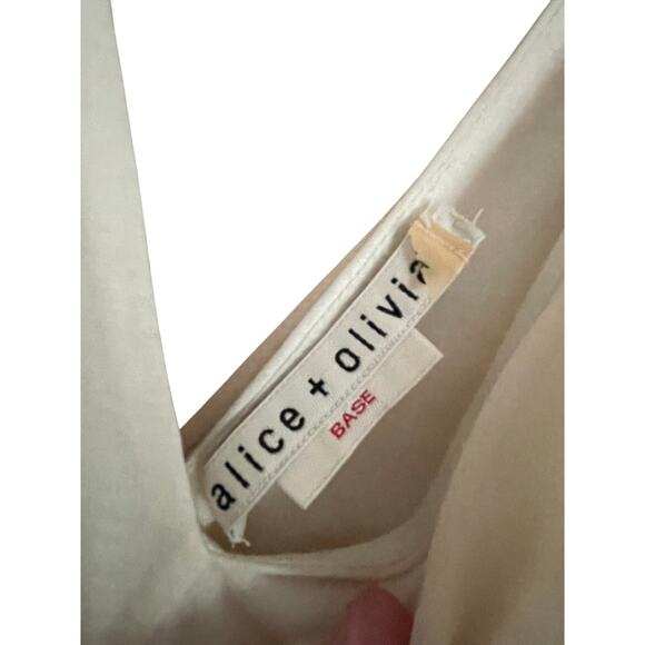 Alice + Olivia Base Ivory Silk Chiffon Mini Cocktail Dress Small - Picture 7 of 9